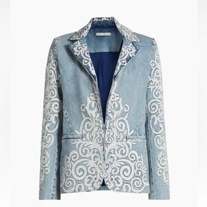Alice + Olivia Filligree denim jacket, size 4, NWT